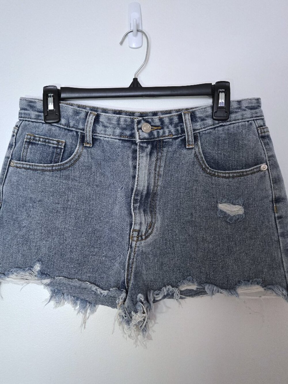 MOMOKROM Distressed Hi-Waisted Shorts